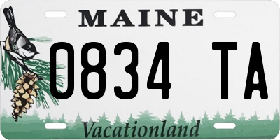 ME license plate 0834TA