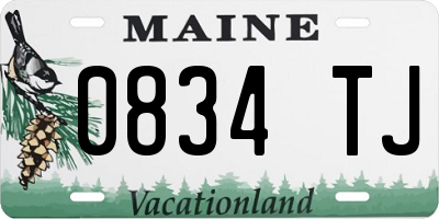 ME license plate 0834TJ