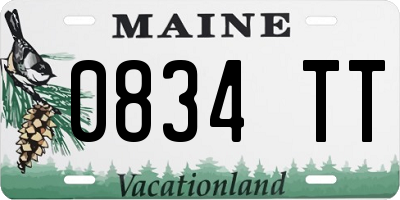 ME license plate 0834TT