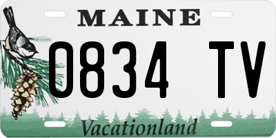 ME license plate 0834TV