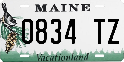 ME license plate 0834TZ