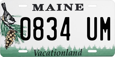 ME license plate 0834UM