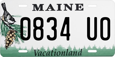 ME license plate 0834UO