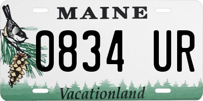 ME license plate 0834UR