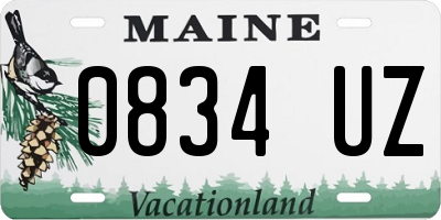 ME license plate 0834UZ