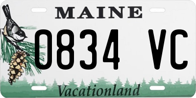 ME license plate 0834VC