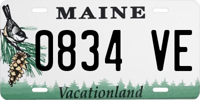 ME license plate 0834VE