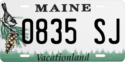 ME license plate 0835SJ