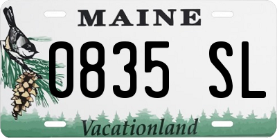 ME license plate 0835SL