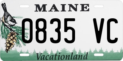 ME license plate 0835VC