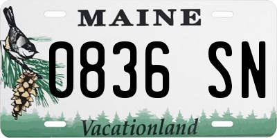 ME license plate 0836SN