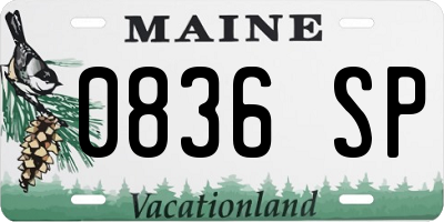 ME license plate 0836SP