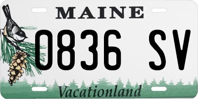 ME license plate 0836SV