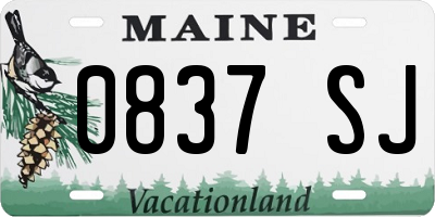 ME license plate 0837SJ