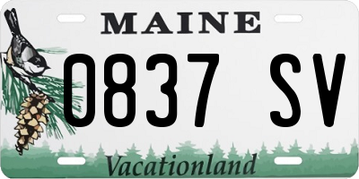 ME license plate 0837SV