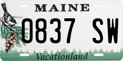 ME license plate 0837SW