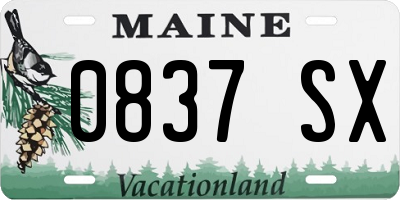 ME license plate 0837SX