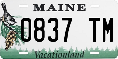 ME license plate 0837TM