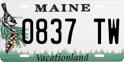 ME license plate 0837TW