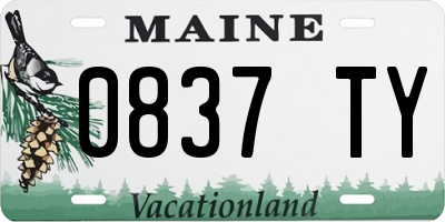 ME license plate 0837TY