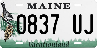 ME license plate 0837UJ