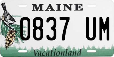 ME license plate 0837UM