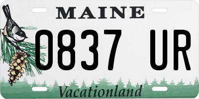 ME license plate 0837UR