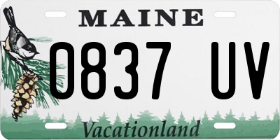 ME license plate 0837UV