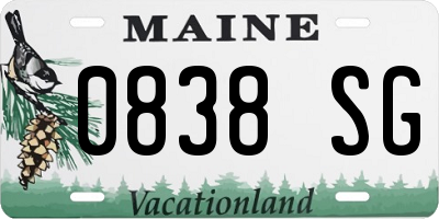 ME license plate 0838SG