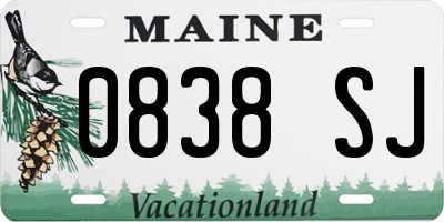 ME license plate 0838SJ