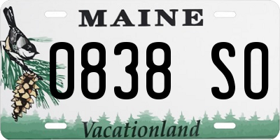 ME license plate 0838SO