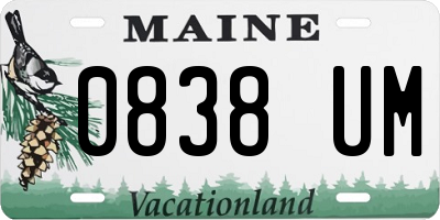 ME license plate 0838UM