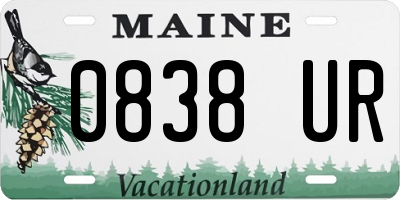 ME license plate 0838UR