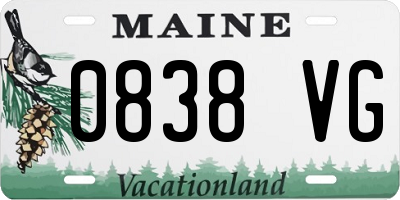 ME license plate 0838VG