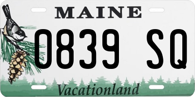 ME license plate 0839SQ