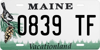 ME license plate 0839TF