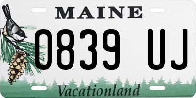 ME license plate 0839UJ