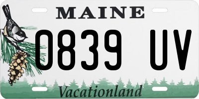 ME license plate 0839UV