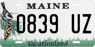 ME license plate 0839UZ