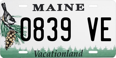 ME license plate 0839VE