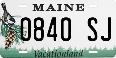 ME license plate 0840SJ