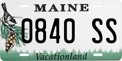 ME license plate 0840SS
