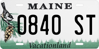 ME license plate 0840ST