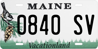 ME license plate 0840SV