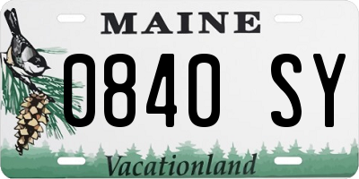 ME license plate 0840SY