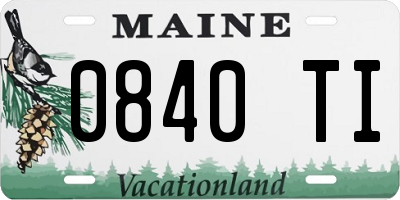 ME license plate 0840TI