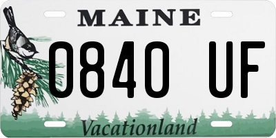 ME license plate 0840UF