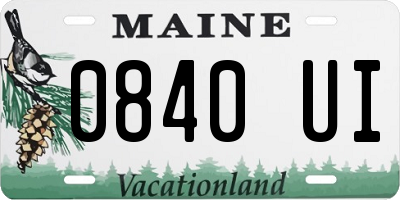 ME license plate 0840UI