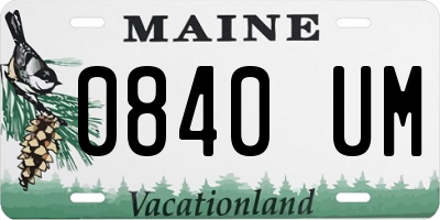 ME license plate 0840UM