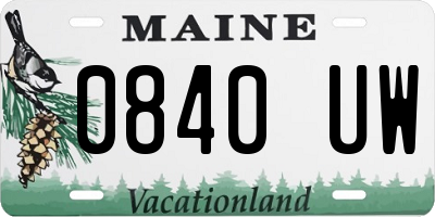 ME license plate 0840UW